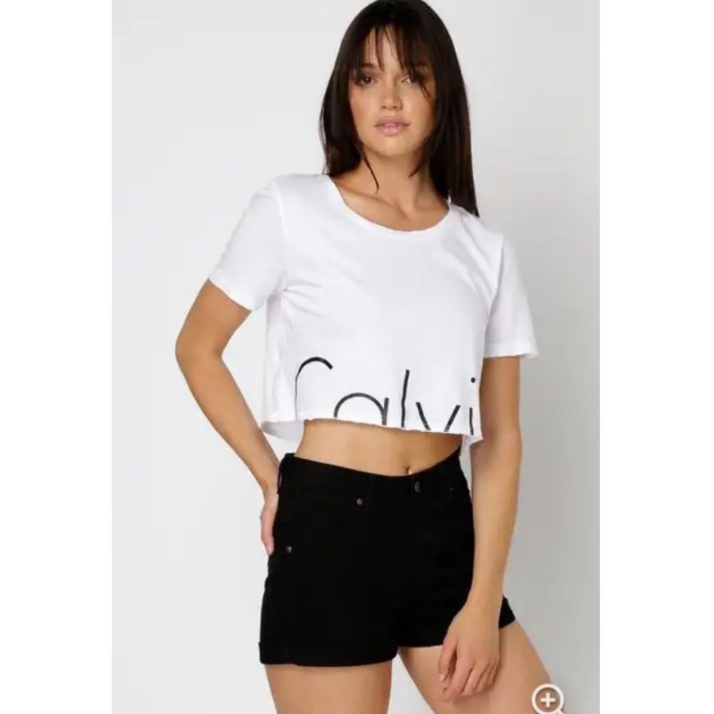 Calvin Klein Black and White Crop Top